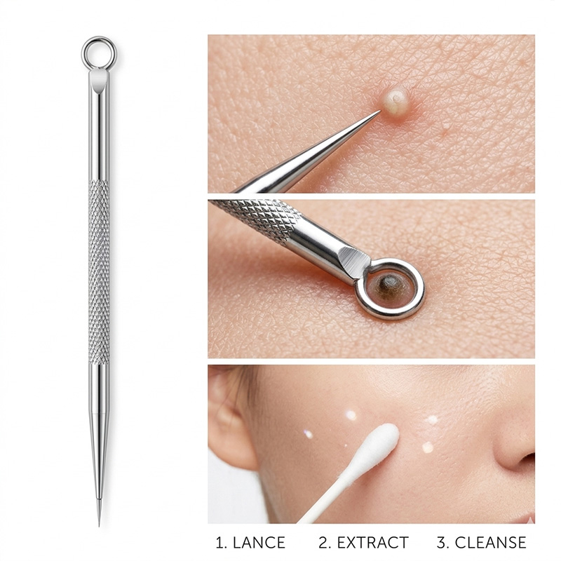 1 piece Stainless Steel Blackhead Remover Pin. For Girls & Women