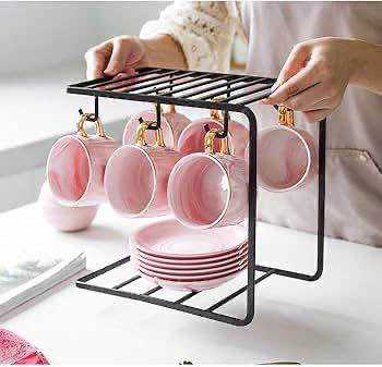 Metal Coffee Mug Stand – Kitchen Cup Holder Rack | Countertop Mug Organizer