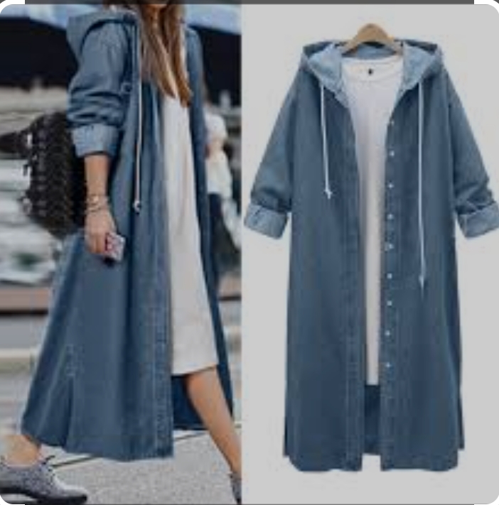 Trendy classy stretchable jeans Fabric Denim long coat Daraz.pk