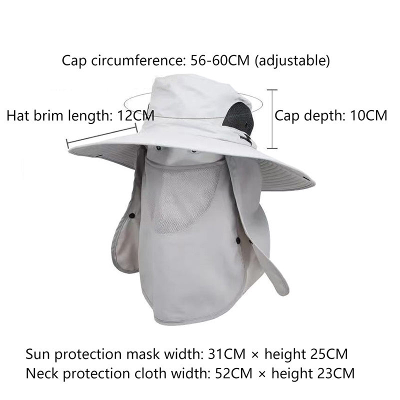 New 1Pcs Full Face Cover Fishing Hat Sun Cap With Mask Summer Hat Mountaineering Sun Protection Anti UV Hiking Hat Women Men