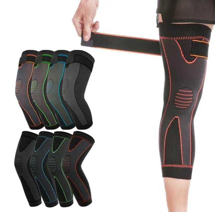 Compression Knee Sleeve Brace Pair | Long Knee Support Sleeves | Elastic Knee Support for Sports & Daily Activities | 1 Pair