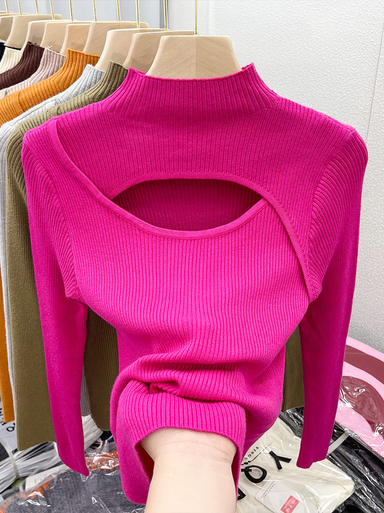 2026 Autumn Winter  Hollow Out Women Sweaters Tops Slim Vintage Jumper Soft Warm Pull Female Casual Pullover Knitted Sweater