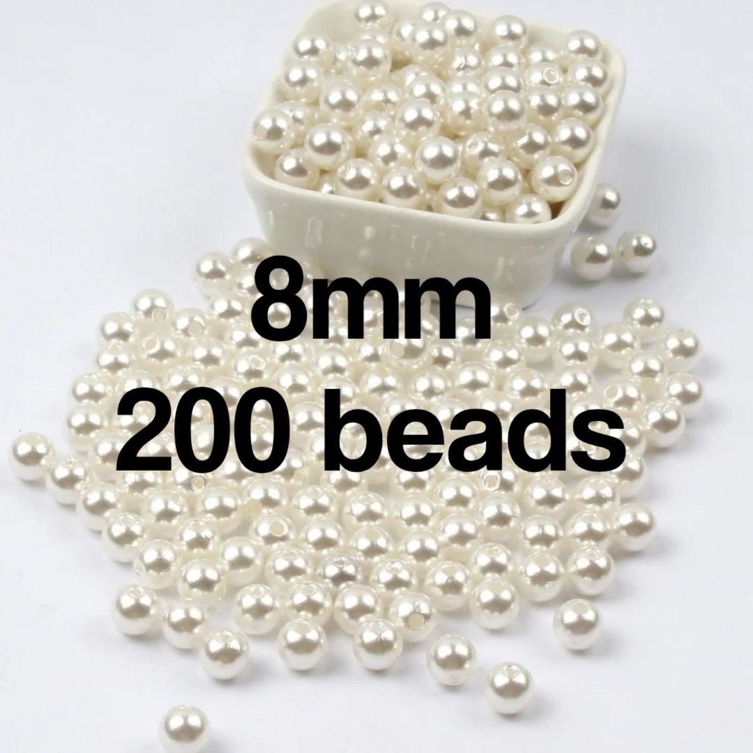 White beige pearl beads for jewelry making DIY accessories 4mm/ 6mm/ 8mm/ 10mm