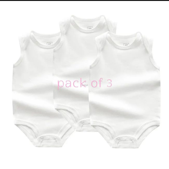 pack of 3 romper sleeve less