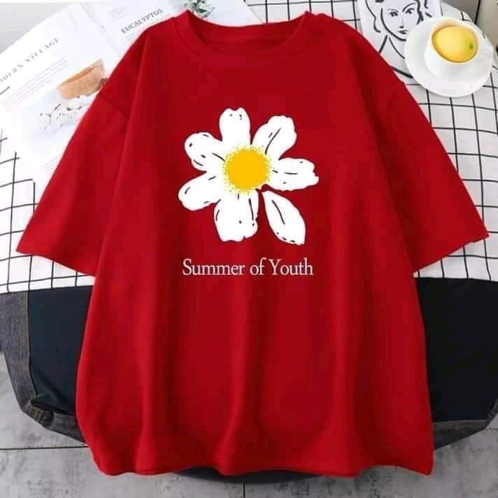 Half Sleeve T Shirt DTF Printed For Woman's