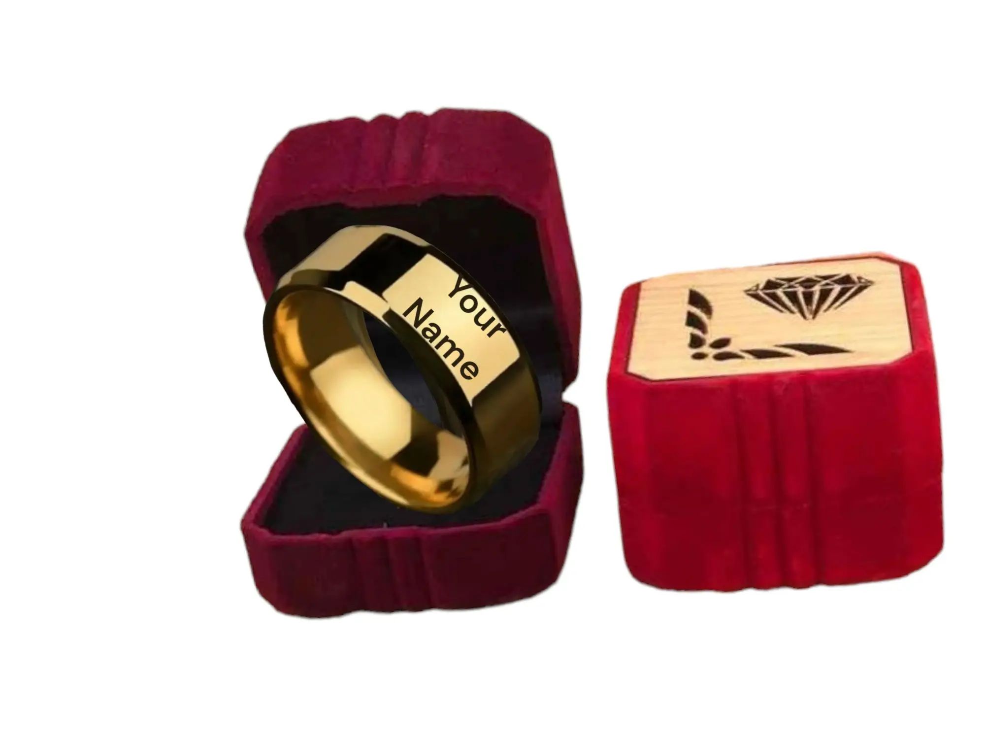 Customized Black Name Ring With Gift Box Price Changed high Quality Stainless steel Ring with free name Engraving The Gift Customizers