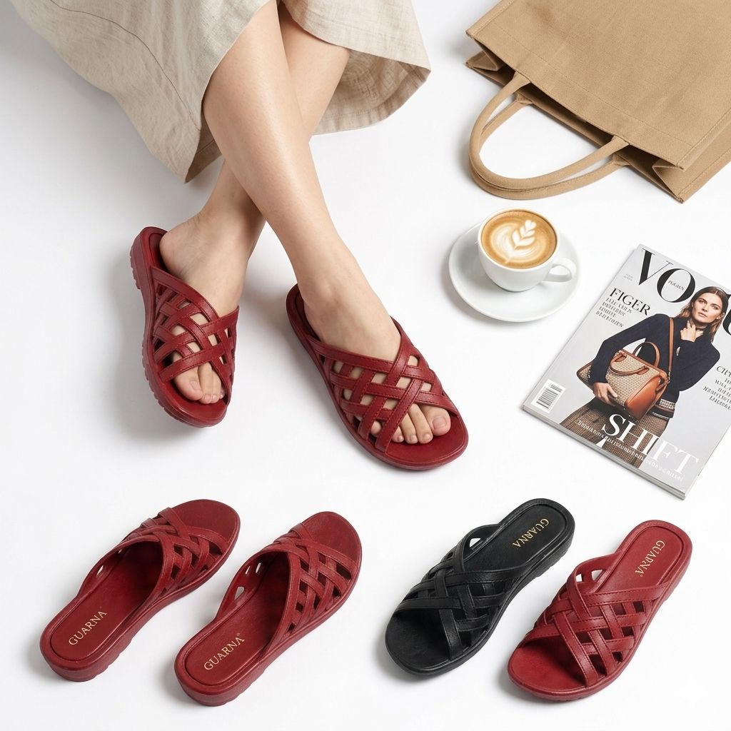 Fashion Slippers Women Flip Flops Casual Nylon House Slippers in Rubber Material Soft Slides