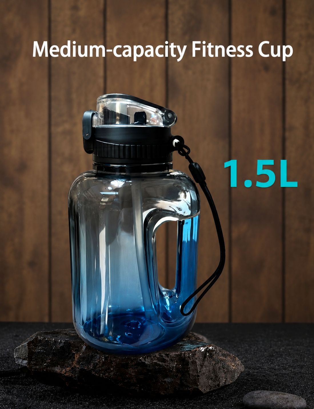 2.5L Large Gym Water Bottle with Straw & Handle  Leakproof BPA-Free Motivational Sports Water Jug  Big Capacity Fitness Bottle for Gym, Workout & Outdoor