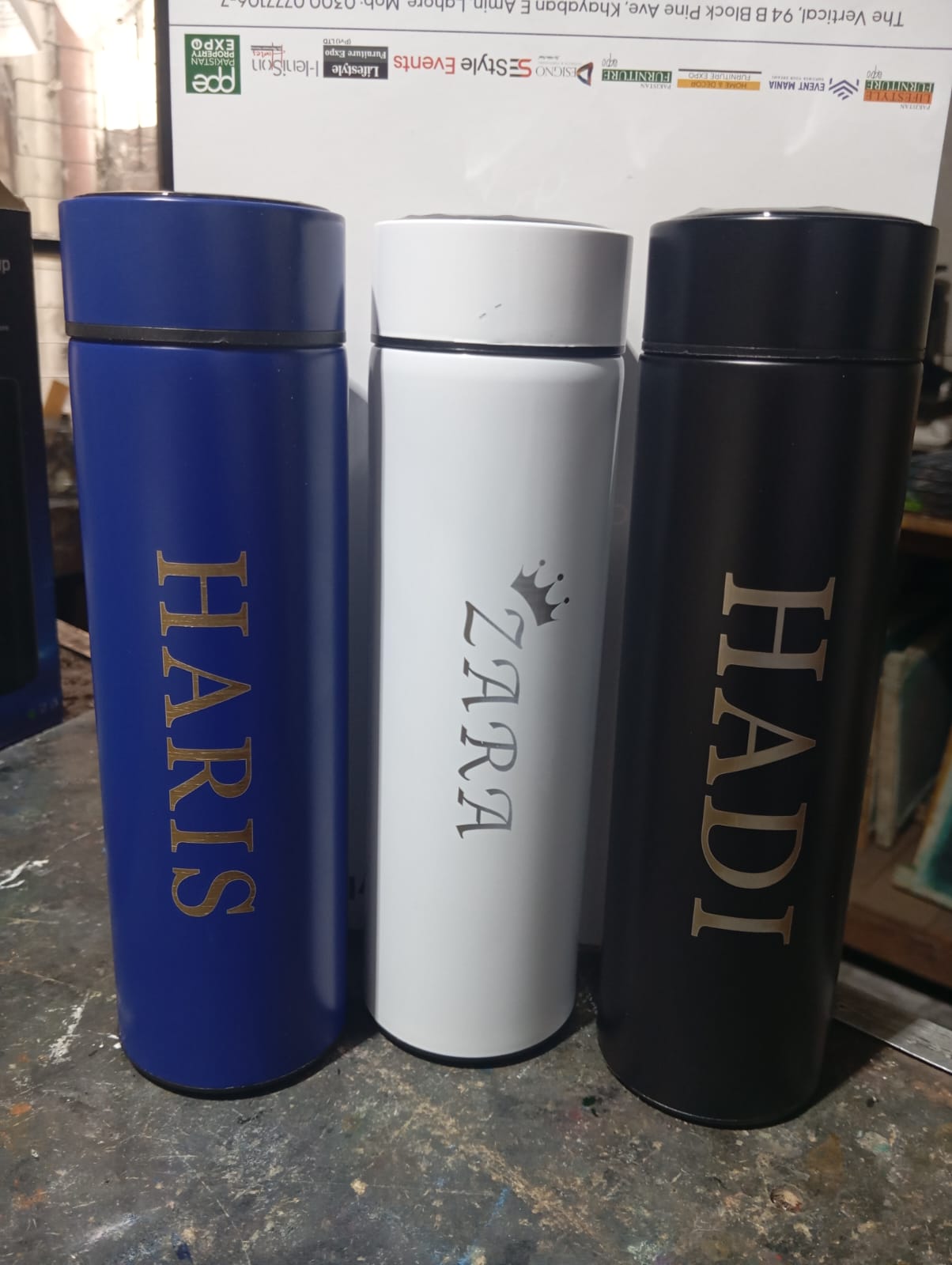 Customize Name Smart Temperature Display Water Bottle 500ml  Stainless Steel Insulated Hot & Cold with LED Touch
