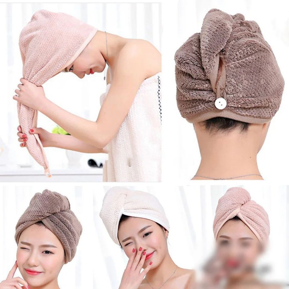 Microfiber Quick Dry Bath Hair Drying Towel | Head Wrap Hat Super Absorbent Shower Cap | Hair Dryer Cap Towel | Magic Instant Hair Dryer Cap Towel Hair Wrap Towel Best For Women (Homeducts)