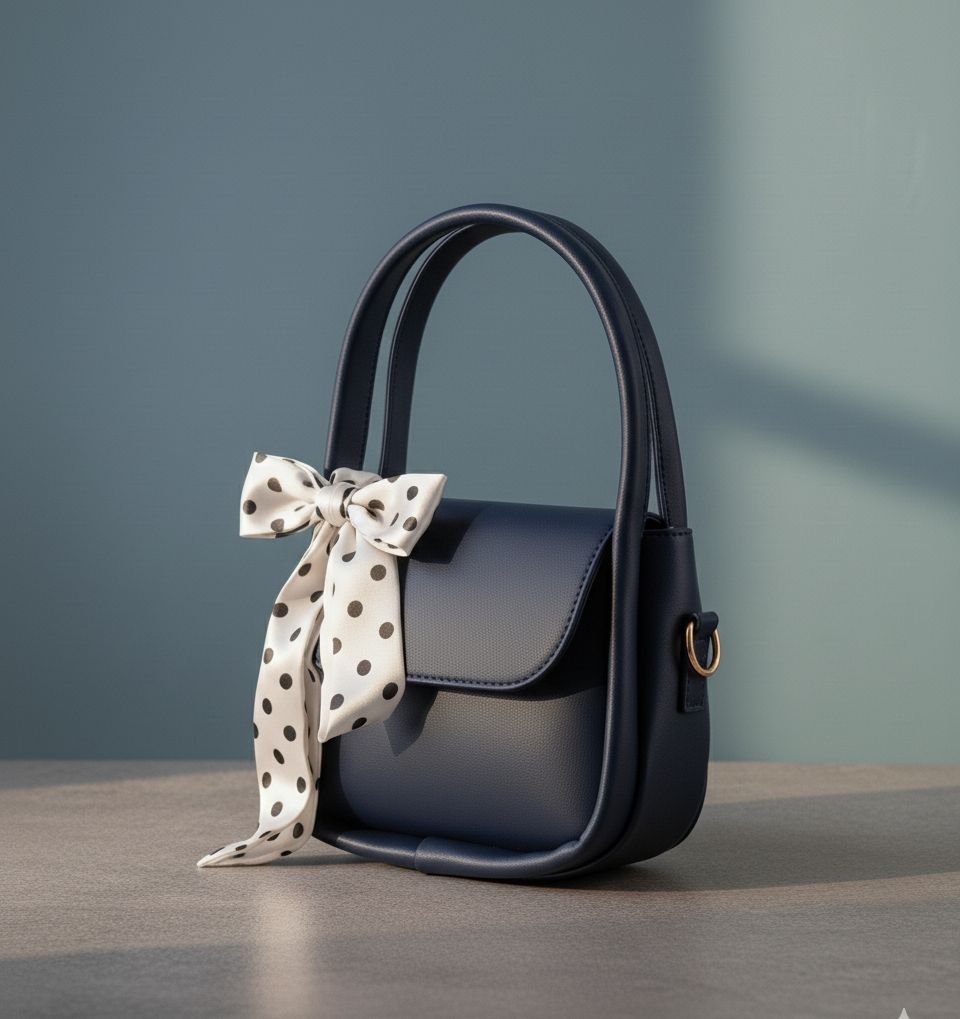 🎀 Elegant Ladies Multicolor Shoulder Bag 👜 | Fashion Crossbody Purse and top handle bag with Polka Dot Bow For Women ✨