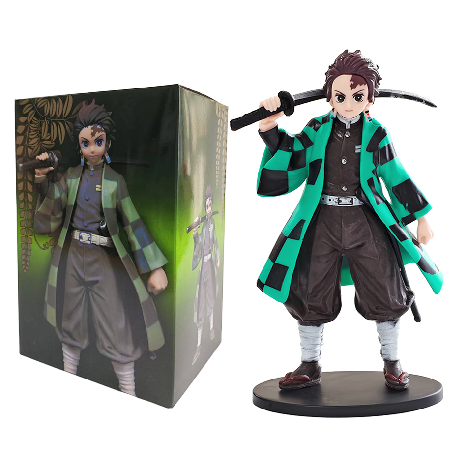 15cm Anime Demon Slayer Figure Doll Toy Nezuko Tanjirou Zenitsu Inosuke Kyoujurou Shinobu Giyuu Qposket Model Toy 