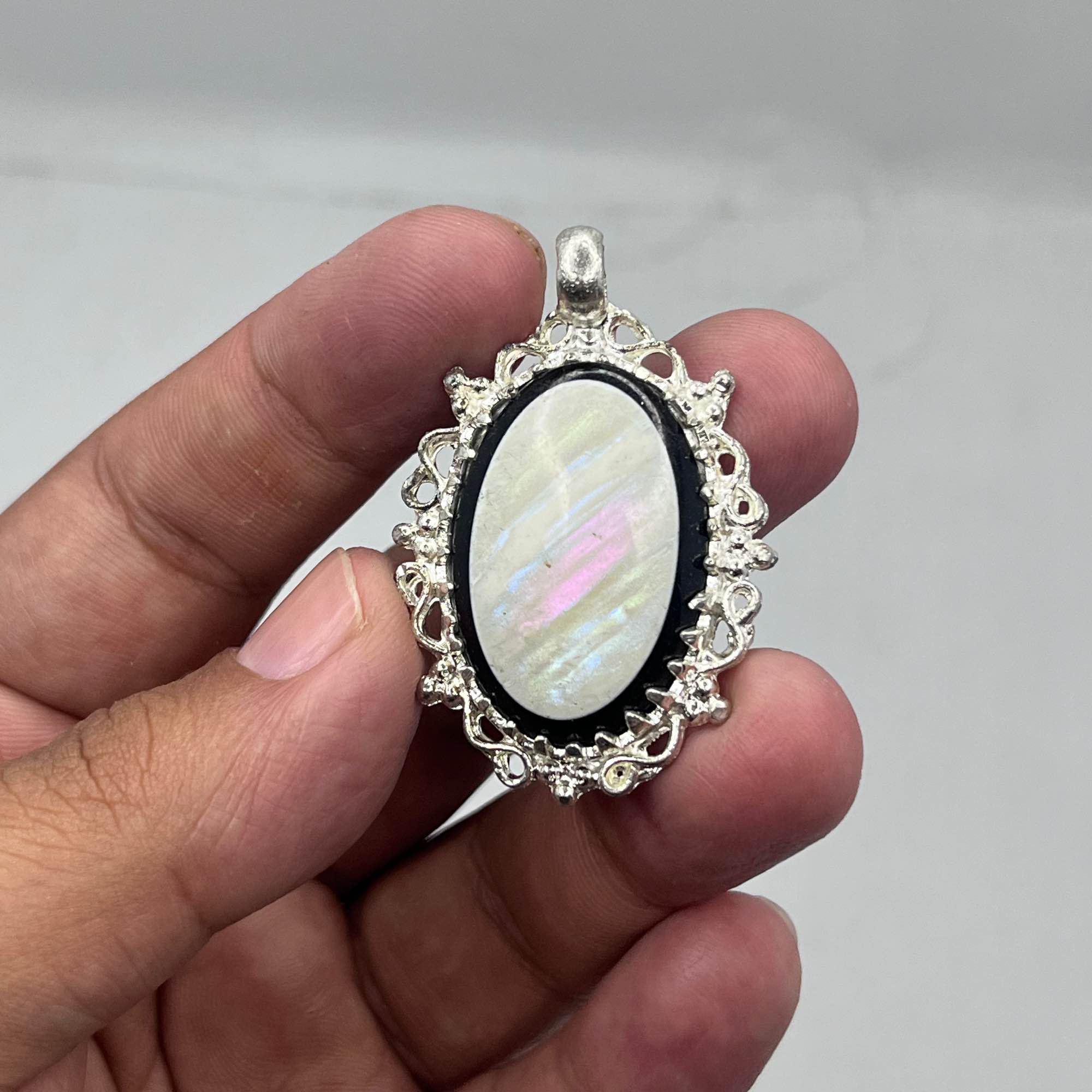 Natural Mother of Pearl Gemstone Pendant | Original Moti Pearl Stone Pendant | Elegant Imported Jewelry for Men & Women | Premium Gift Pendant/ Stone/ gemstone.