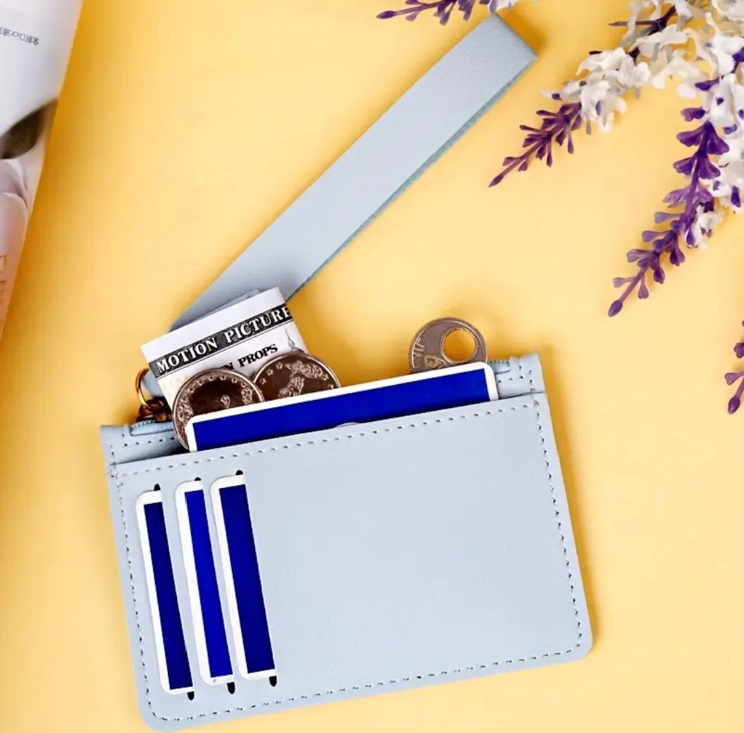 Women's Minimalist Credit Card Holder Solid Color Clutch Wallet Portable Simple Coin Purse
