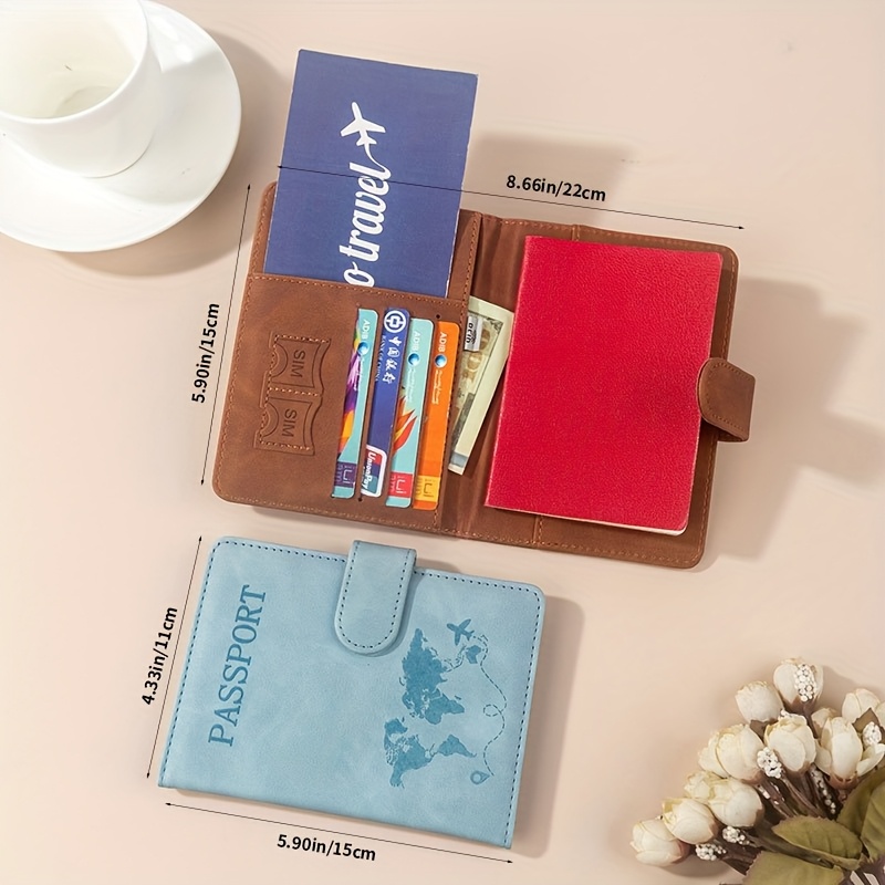 RFID Blocking Multi-Function Travel Passport Holder Made of Premium PU Leather Wallet Casual Vacation Pattern Print Card Holder