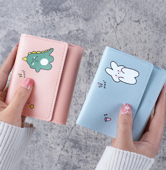 Hajvery Purse for Women All-Season PU Leather Cute Tri-Fold Multi-Card Wallet