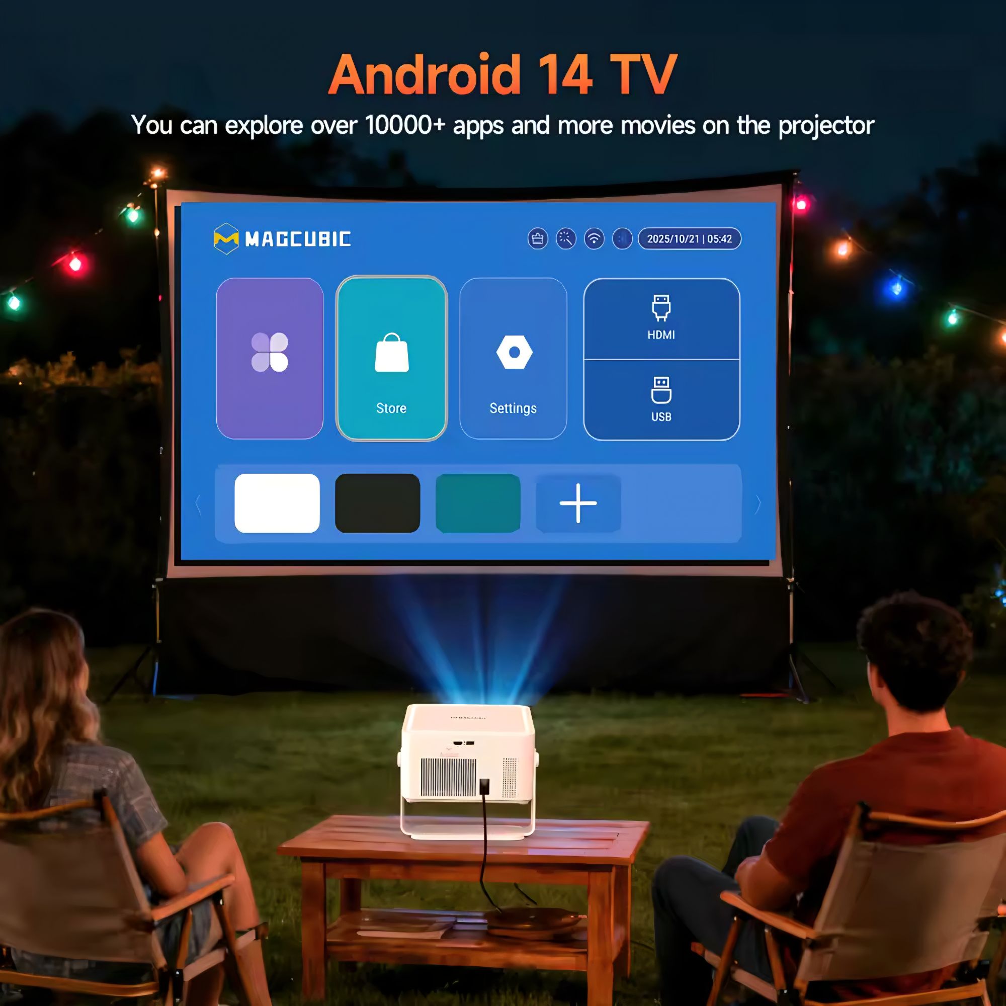 Magcubic HY450MAX 1100 Ansi LED Native 1080P Projector Android 14 Beam 8K Projectors Wifi6 BT5.4 Movie Home Theater Voice Control HY450