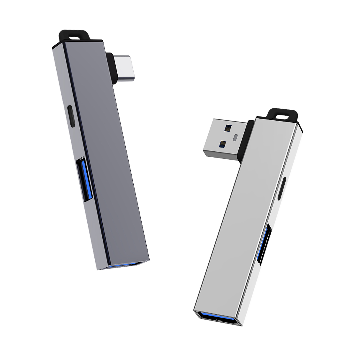 USB Hub 3 Port USB 3.0 Adapter Portable Mini Dock Stations Ultra-Slim 5Gbps/480Mbps High Speed USB-C Splitter 3 IN 1 Converter