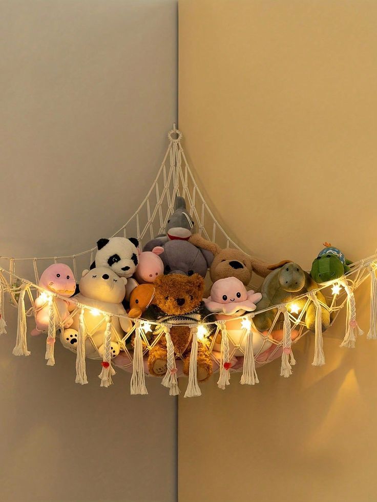Macrame toys hammock/macrame /macrame stuffed animals net hammock /storage
