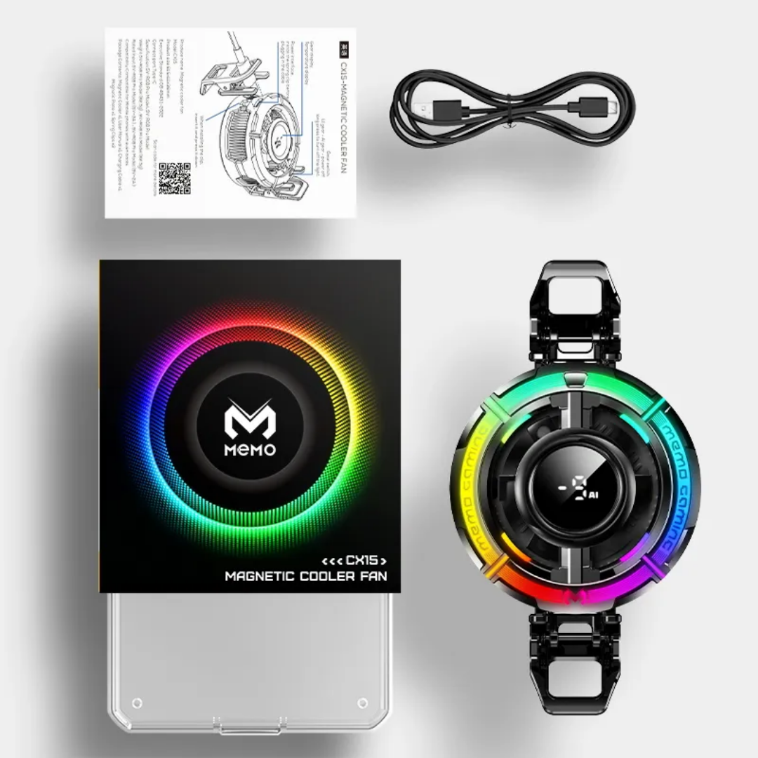 MEMO CX07 CX08 & CX15 Mobile Phone Cooler Magnetic Cooling Fan Case Radiator For PUBG Gaming Back Clip Cool Heat Sink For Smartphones