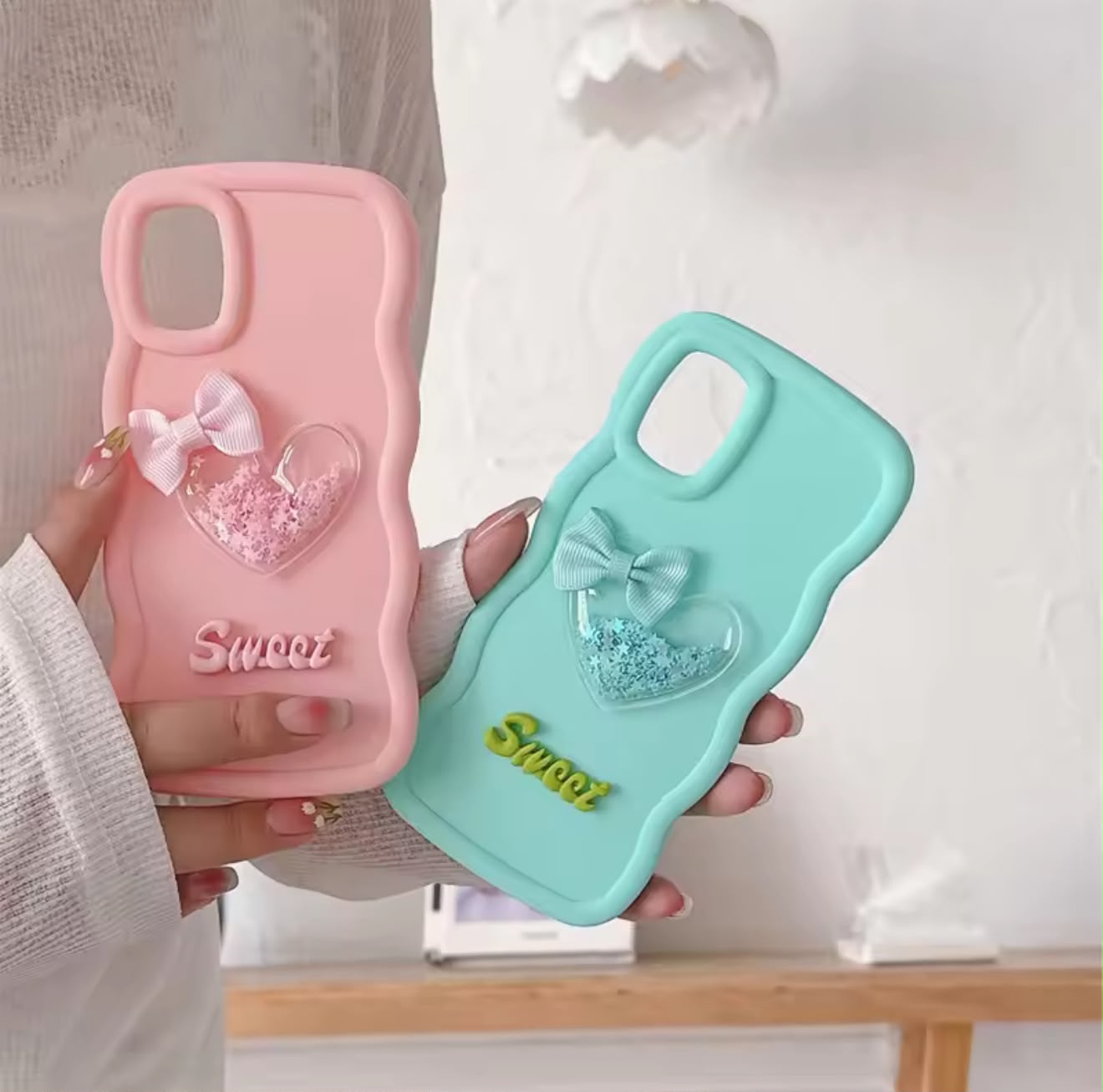 New Luxury Soft Sweet Ladies Case For 17 16 15 14 13 12 11 Pro Max, Xs Max, Xs, X, 8 / 7 Plus. Soft Silicone Case For Girls. Girls Pink Cover. Soft Wavy Case. Glitter Case. Case Cover. Fancy Cover For Girls & Ladies. Case Cover Soft Silicone Pouch