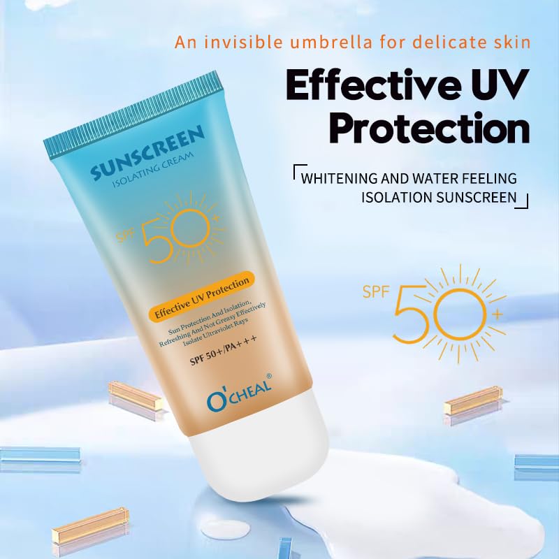 O'CHEAL Sunscreen Isolating Cream – Anti-Wrinkle & Whitening Moisturizer 2.12oz