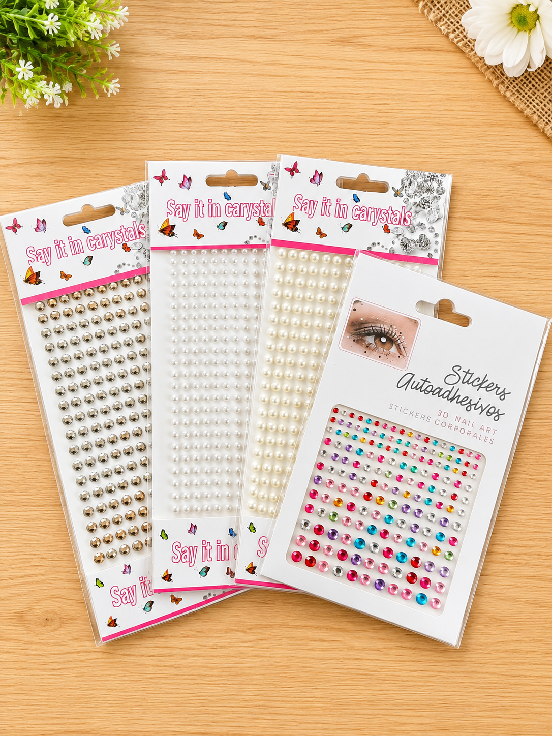 Hair Pearl stickers hair beats for hair styling adhesive PVC stickers for party wedding and hair extensions