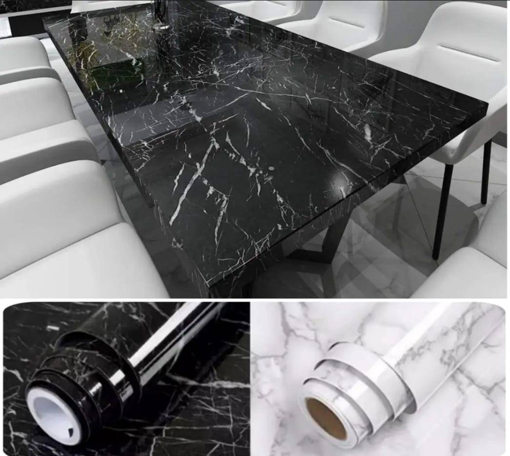 Black Marble Commercial Grade Contact Paper Self Adhesive