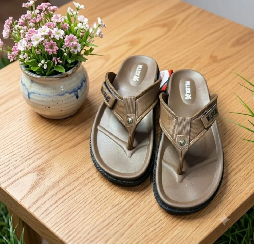 Slippers for Men Casual Flip Flops | Comfortable Soft Sole Men's Chappal | Non-Slip Summer Sandals | Lightweight Beach & Daily Wear Slippers Brown