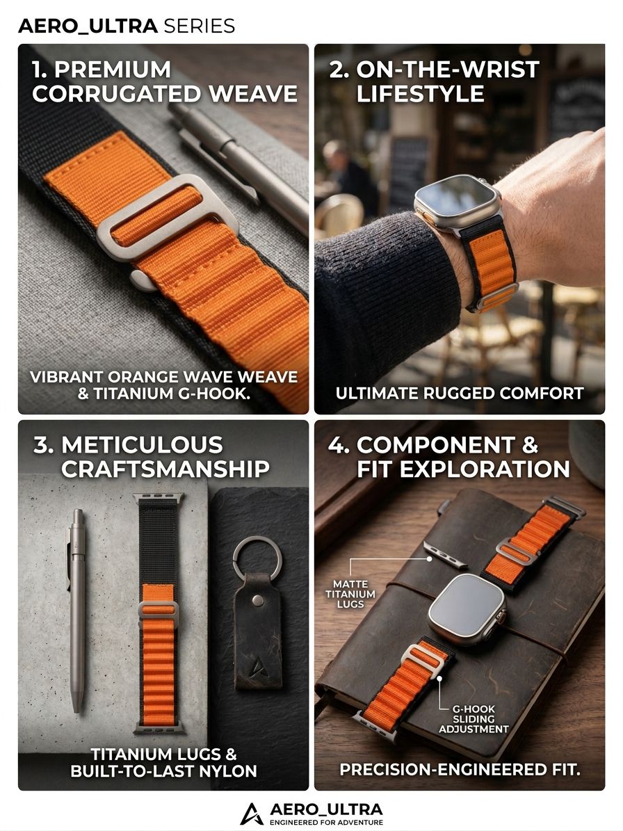 Premium Alpine Loop Smart Watch Strap 42mm to 49mm – Adjustable Nylon Sports Wrist Band for Daily Wear & Outdoor Activities