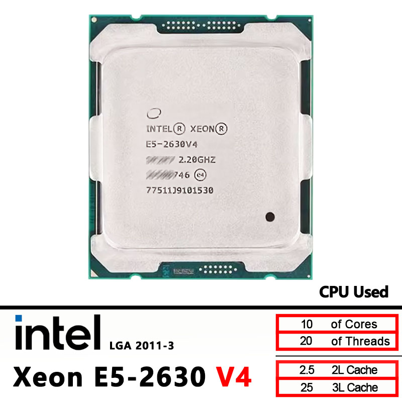 Intel Xeon 2630V4 E5 2630 V4 Used 2.2GHz 10-Cores LGA 2011-3 cpu processor