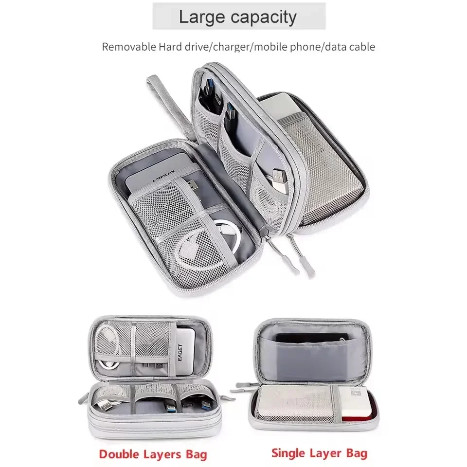 Travel Cable Bag Portable Digital Storage Pouch Charger Data Cable USB Bag Organizer Waterproof Electronic Accessory Storage Bag
