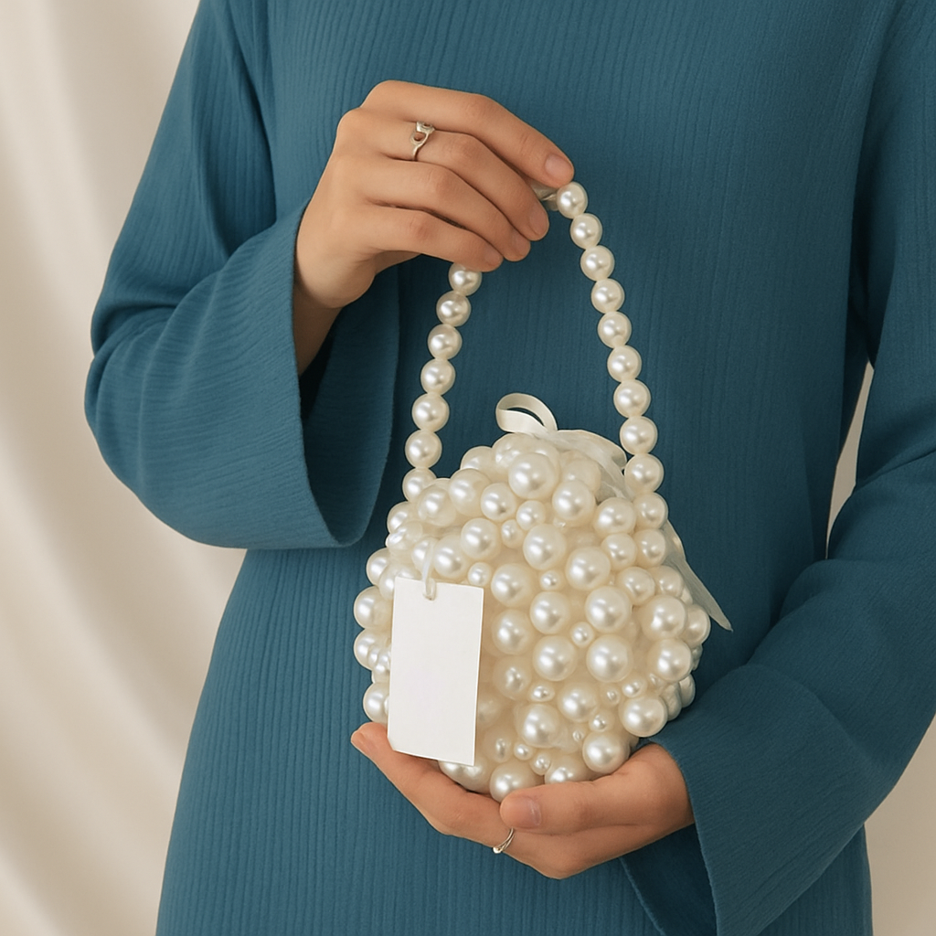 Elegant Pearl Beaded Handbag – Luxury Evening Clutch