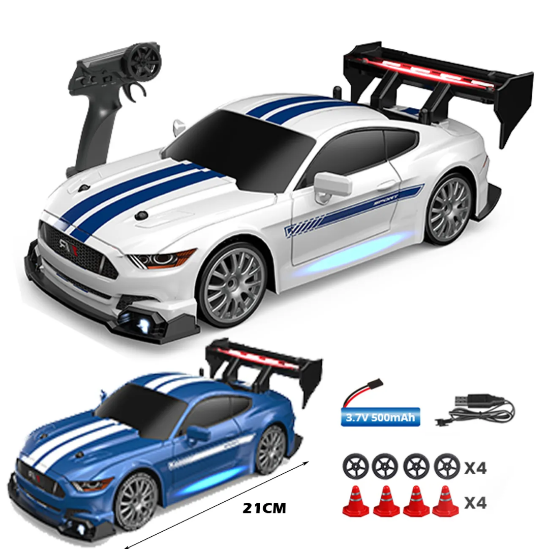 1:24 Racing Car, Mini RC Drift Car, 2.4G RC Car Toy with Remote Control and LED Light, 4WD 30 km/h Remote Control, Mini RC Car for Boys and Girls, Children's Toy