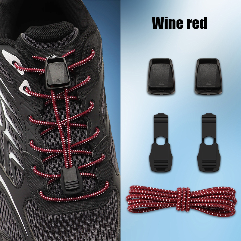 Elastic No Tie Shoelaces with Lock Buckle Stretch Quick Lace System for Sneakers Running Sports Shoes Adults Kids