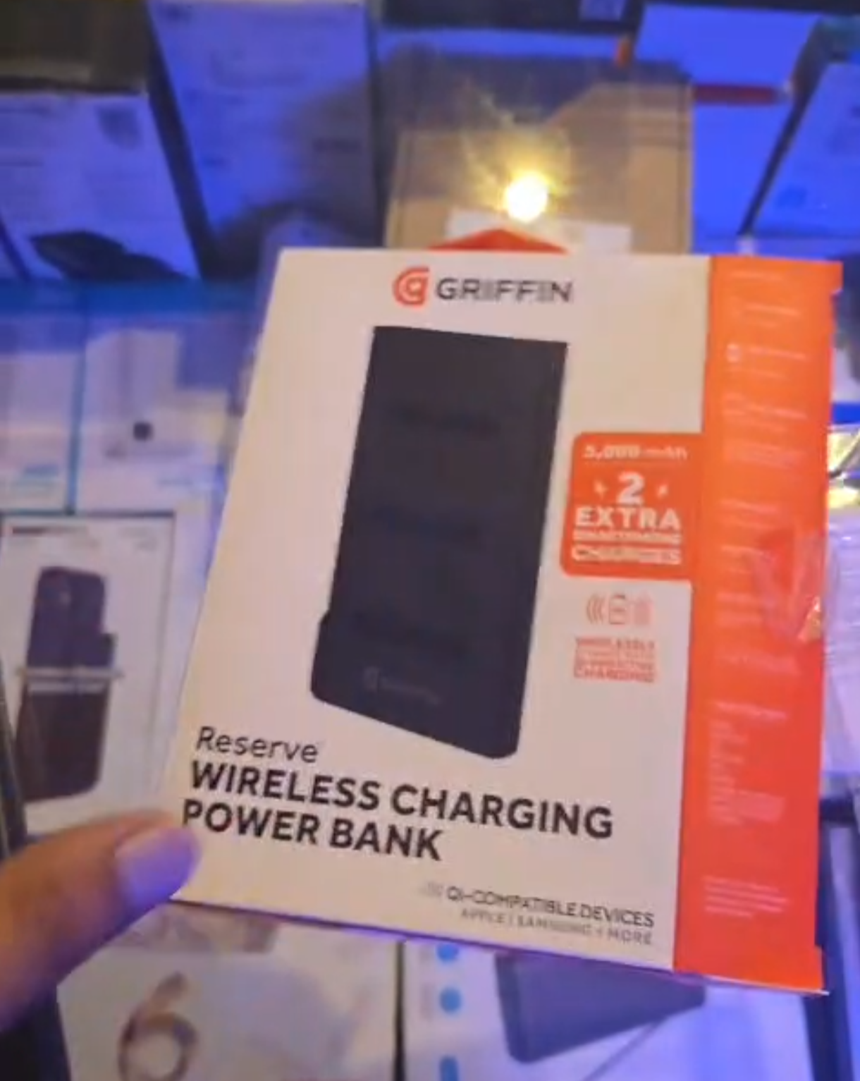 Wireless Charging Power Bank 5000mAh | Qi Compatible Portable Battery Charger for i Samsung & Android Devices