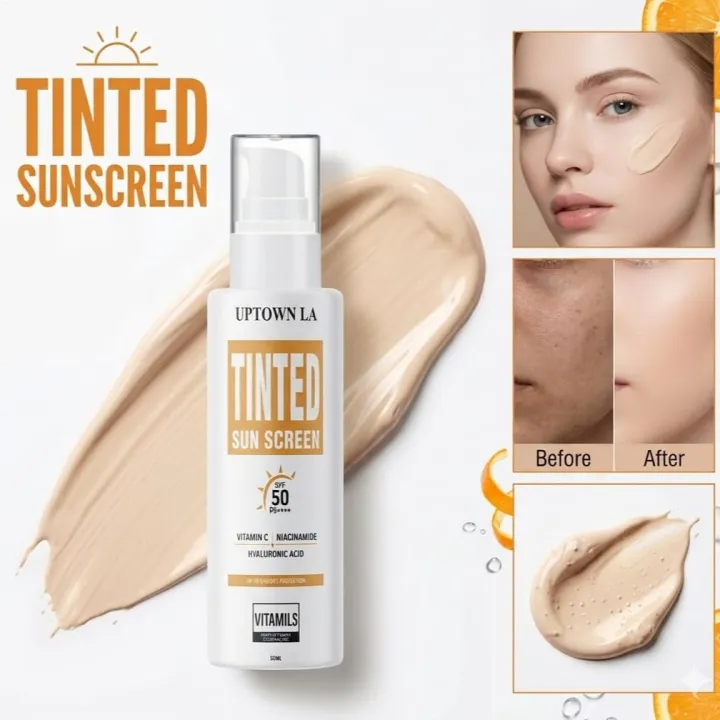 UPTOWN LA Skin Perfecting Tinted Sunscreen SPF 50 – Hydrating & Brightening Formula  (50ml)