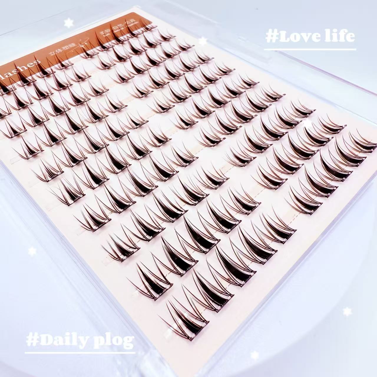Natural Looking Self-adhesive Long-Lasting 10 Rows Glue-Free Lash Cluster False Eyelashes
