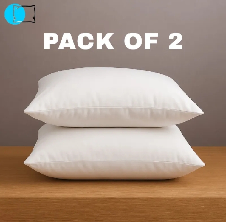 Pack Of 2 - Pillow  - White Pillow - Designed For Back & Side Sleepers -  Pillows - White Ball Polyester Fiber Pillow - Pillows For Bed - Lightweight & Non Allergic - Pillow With Zip Closure