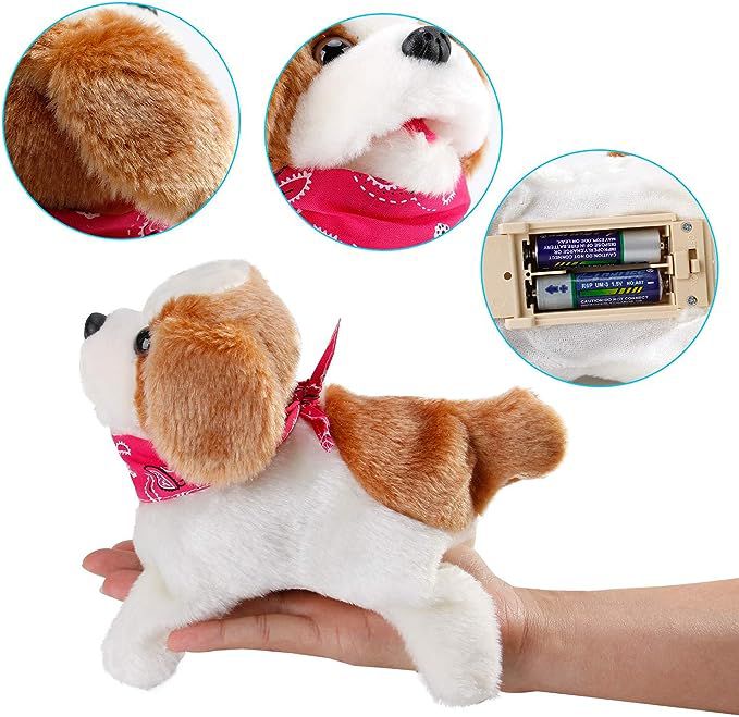 Flip Over Puppy - Battery Operated Mechanical Jumping Little Pet Dog - Flipping Toy That Somersaults, Walks, Sits, Barks for Toddlers & Kids