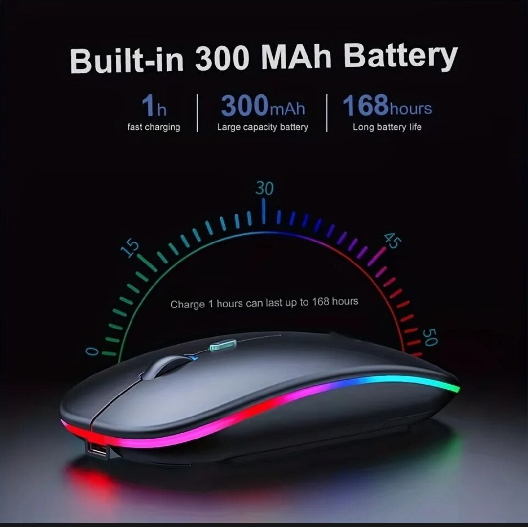 Wireless Mouse Gaming Mouse Backlight USB Compatible RGB Rechargeable Mice Silent Backlit Ergonomic Gaming Mouse for Laptop PC |