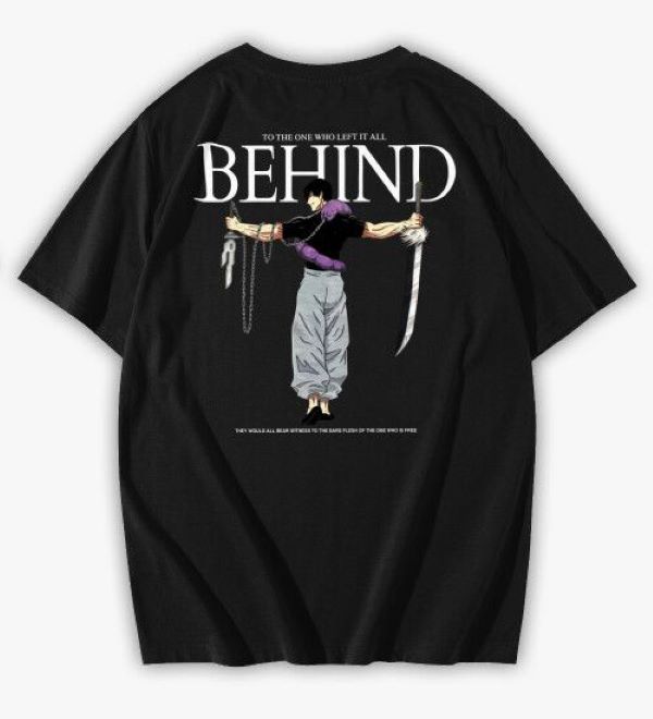 Men's Japanese Anime Back Print Oversized T-Shirt – BEHIND Design