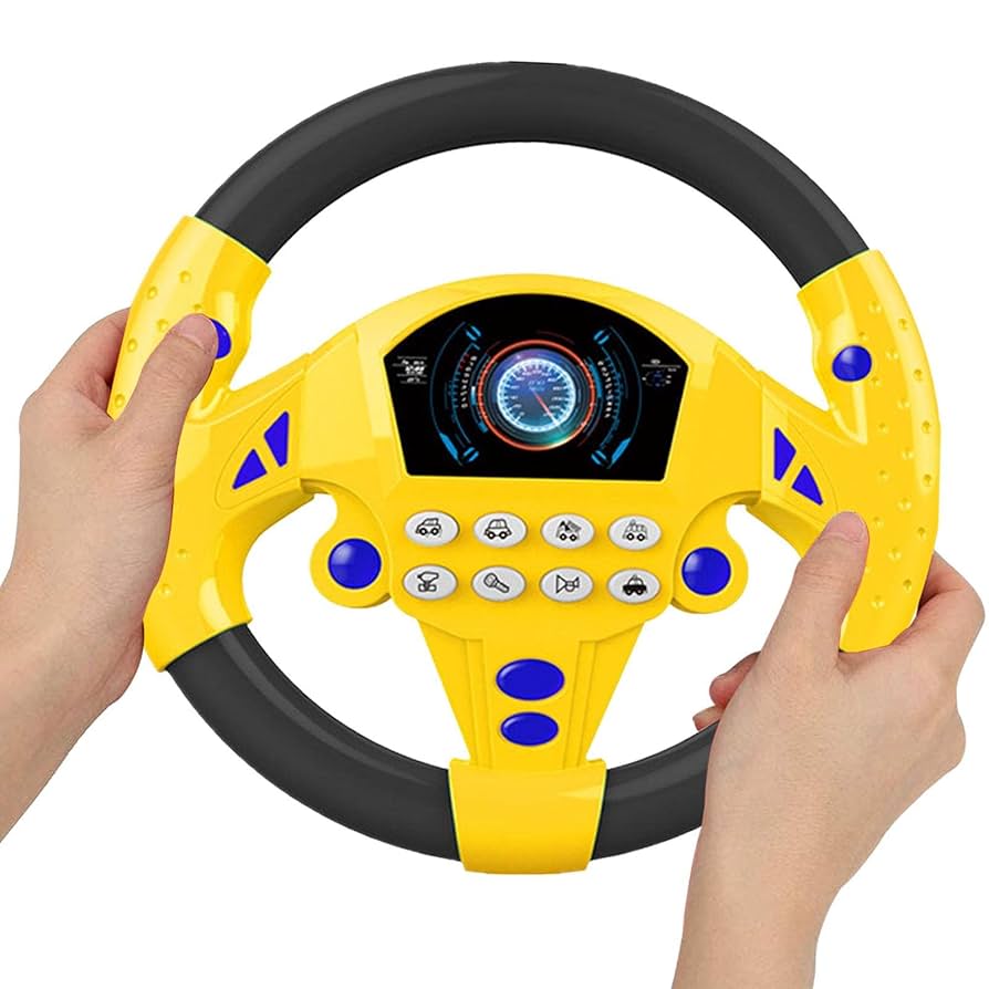 Interactive Learning Steering Wheel Toy for Kids with Sound & Signal Lights, Unisex Educational Car Driving Simulator, Suitable for Ages 3-7
