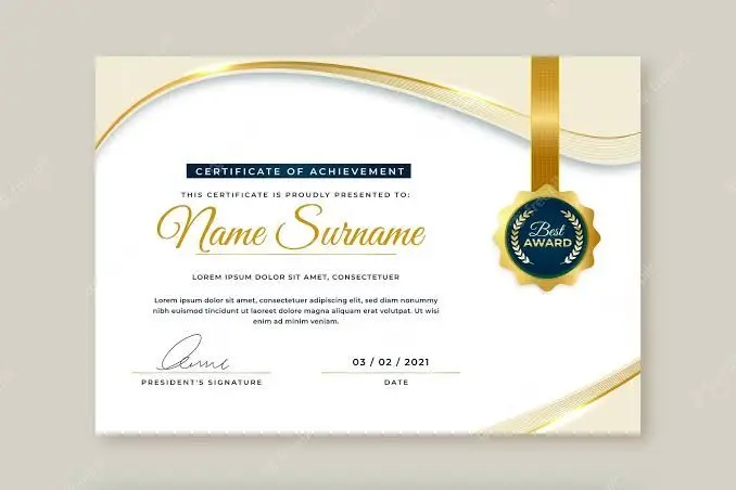 Award Certificate Printing, Certificate Printing