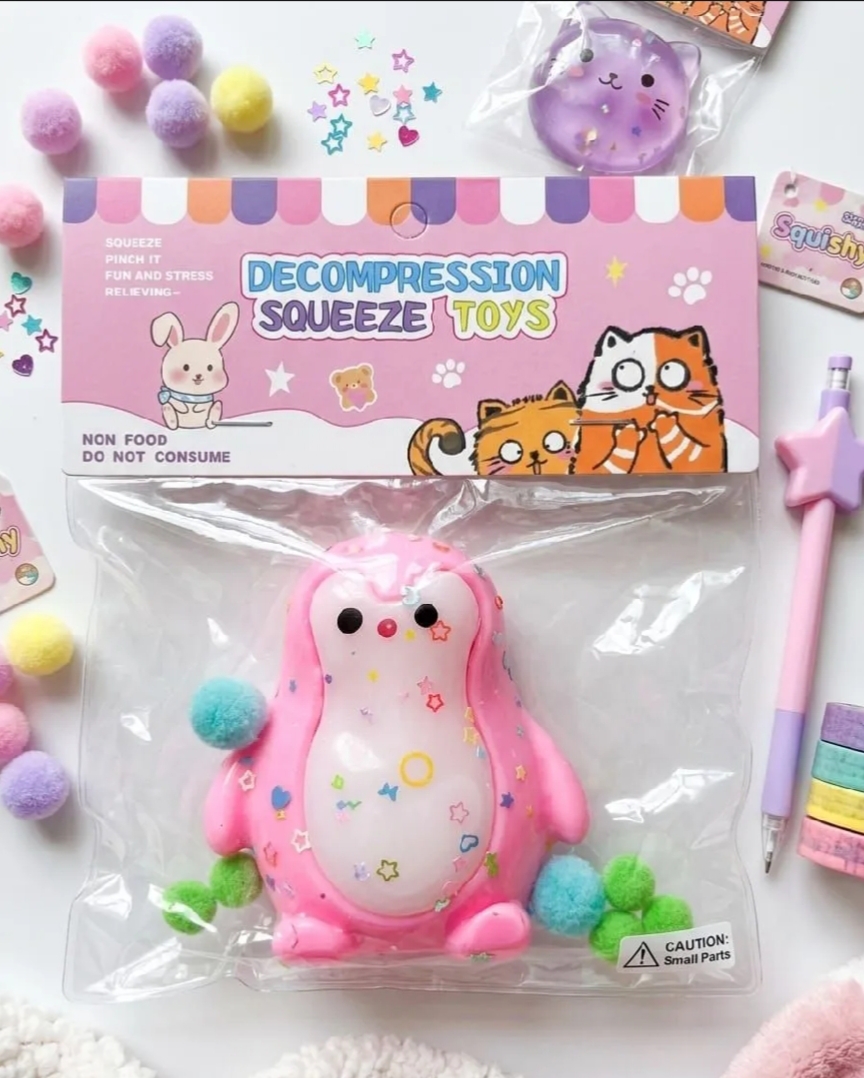 Penguin Squishy Toys For Kids, Sensory Soft Cute Animals Squeeze Stress Relief Fidget Squishy Toy