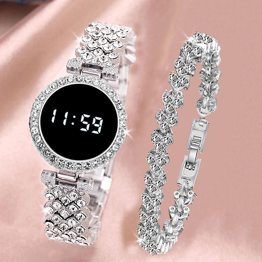 New Fashionable Stone Touch Round Ladies Watch for Women