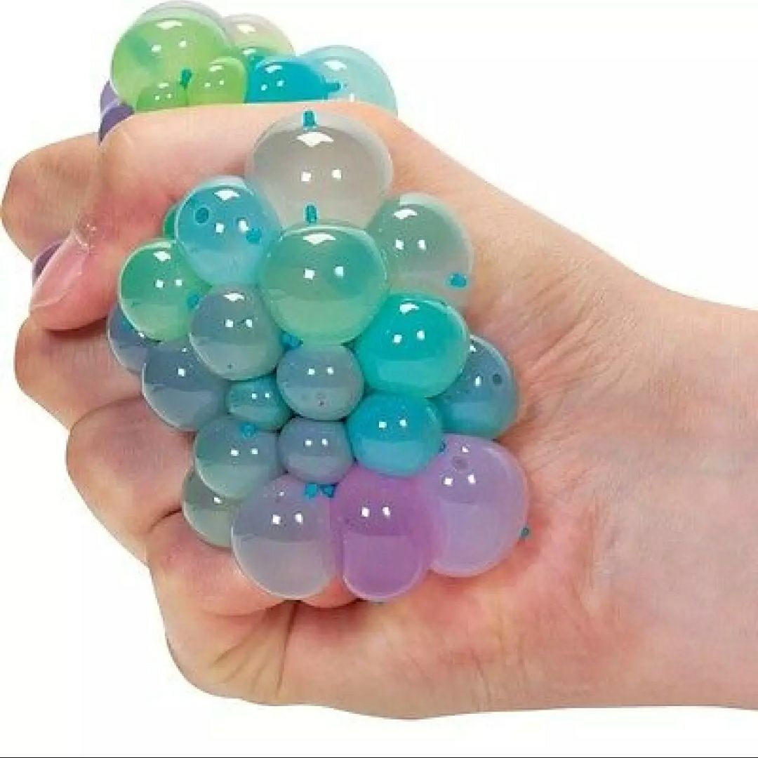 Fancy Squishy Mesh Ball Stress Relief Squeeze Grape Balls Hand Toy Sensory Fun Toy
