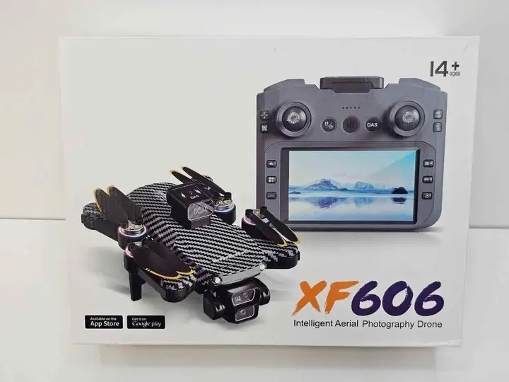 XF606 Triple Camera Brushless Motors Camera Drone With Rechargeable LCD Remote Also With 2.5 Cine Lens High Quality Obstacle Avoidance Camera Drone With Unique Packing Carbon Coting High Quality Body