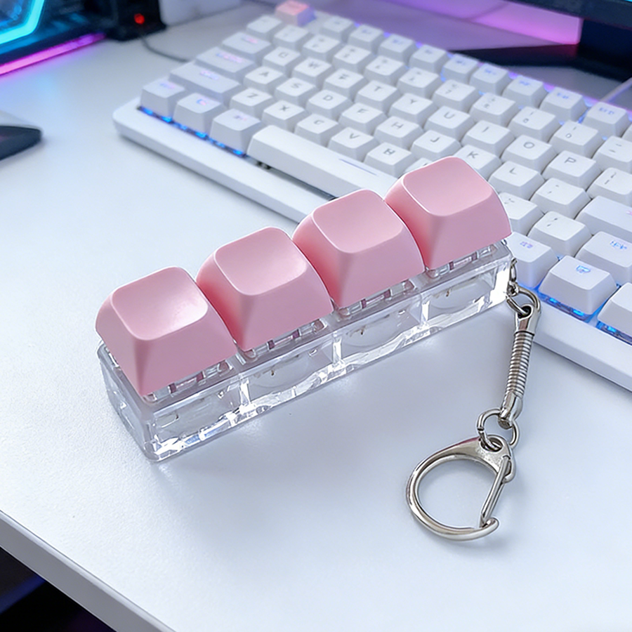 New 3 Keys Finger Keyboard Keycap Stress Relief Fidget Keychain Key Button Gadget Clicker Toy Adult