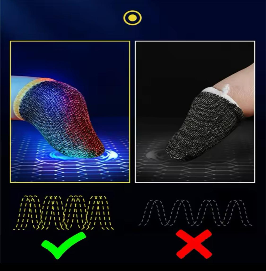 1 Pair (2Pcs) of Mobile Touch Screen PUBG Triggers Fire Button/Anti-Sweat Breathable Thumb Gloves Finger Sleeves For Smooth Gaming Experience Free Size Fits All